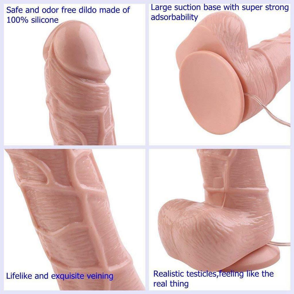Realistisk Multispeed Vibrator Dildo Sugekopp Voksen Leke Kvinner Kvinner