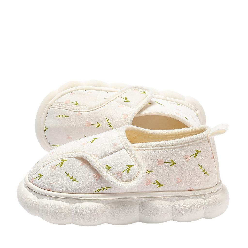 Shoes Summer Thin Bag Heel Home Non-slip Thick Sole Pregnant Women Fabric Cotton Slippers Cartoon Spring and Autumn