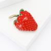 Fresh Cartoon Alloy Enamel Strawberry Brooch Simple Fashion Women'S Suit Coat Corsage Jewelry Pin