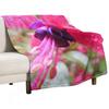 Fuschia Flower W/ Water Droplets 240 Throw Blanket Blankets For Bed Winter Beds Decorative Throw Quilt Blankets