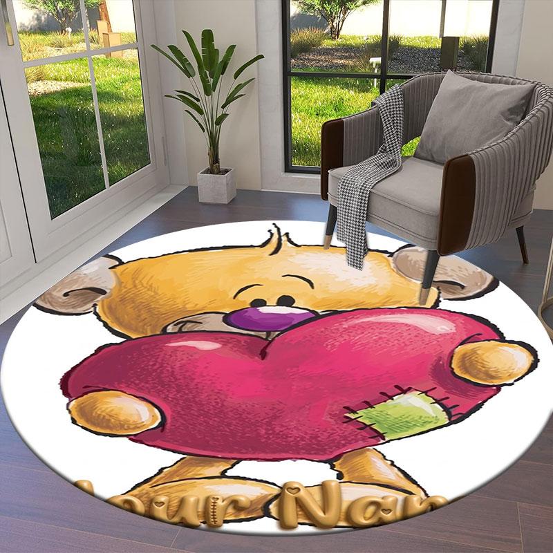 Diddl Custom Name Round Area Rug,Carpet Rug for Living Room Bedroom Sofa Playroom Decor,Non-slip Floor Mat