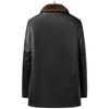 Winter new men's leather jacket business casual fur collar gold mink take-off liner one wear two wear leather jacket