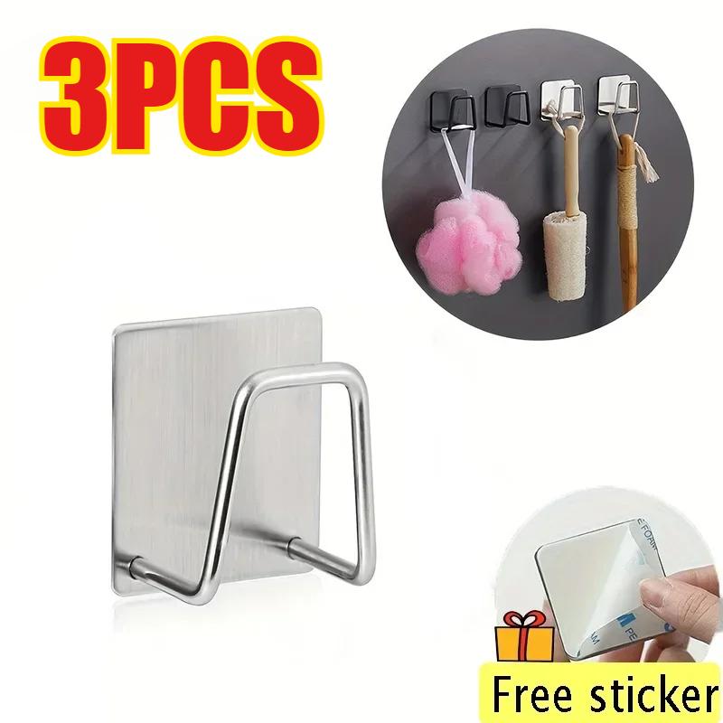 Kitchen Stainless Sink Sponges Racks Self Adhesive Sink Sponges Drain Drying Rack Household Wall Hooks Storage Organizer
