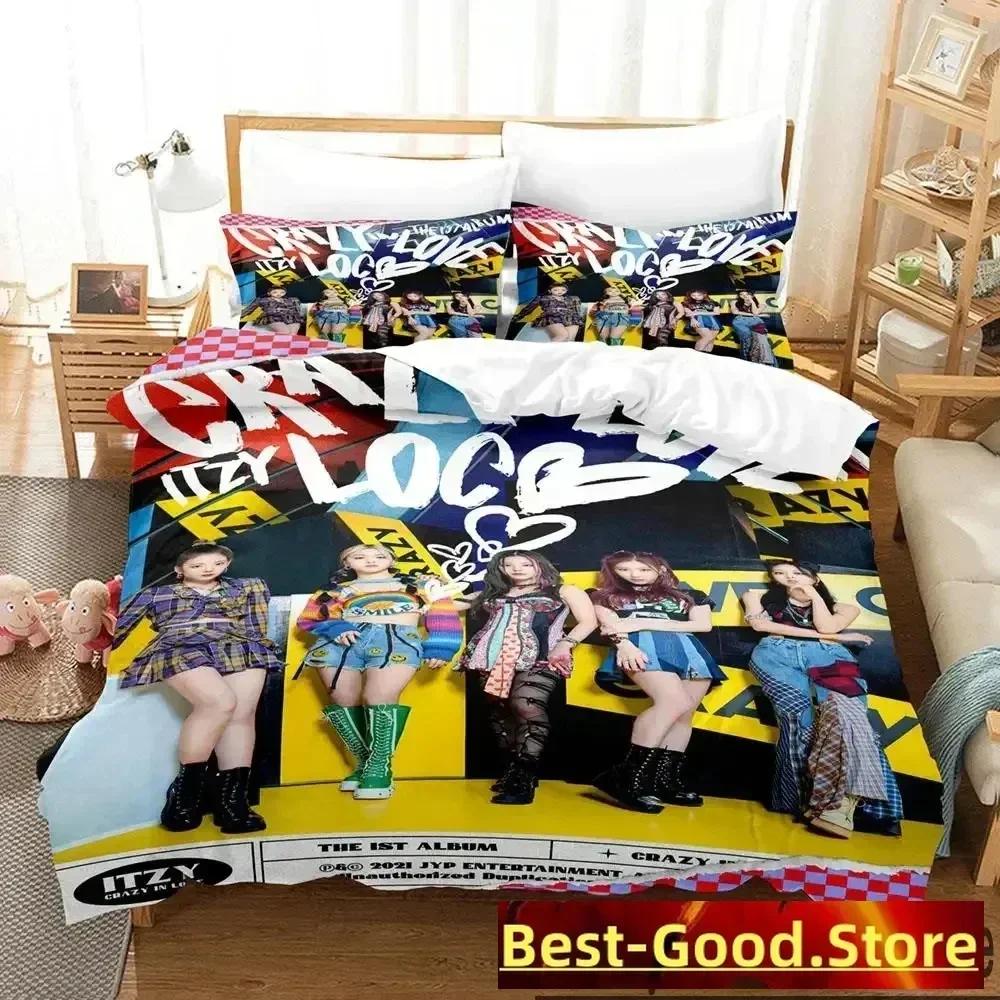 Stampa 3D Corea Itzy Loco Set Biancheria da Letto Copripiumino Set Letto Coperta Federa Piumone Matrimoniale Queen Size Set Biancheria da Letto Ragazzi Adulti