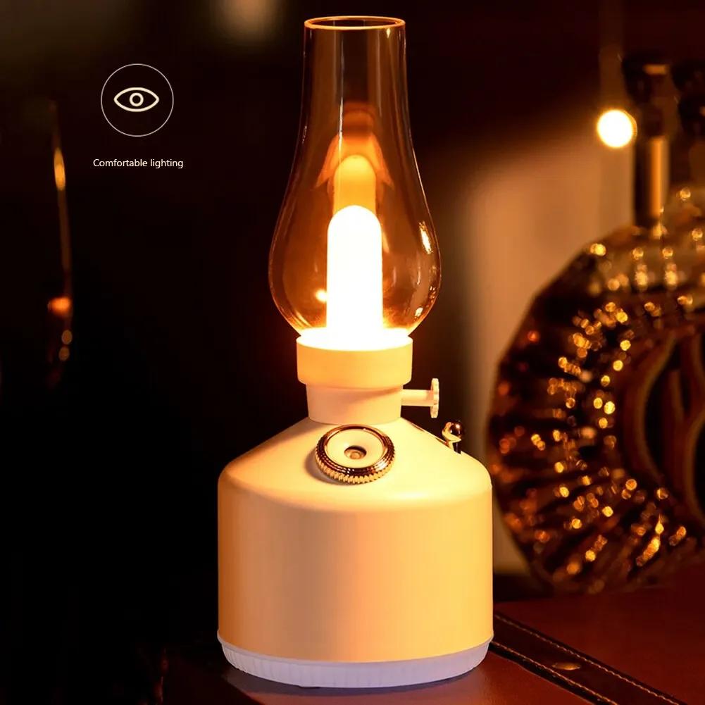Ätherisches Öl Aroma 7-Farben Lichter Retro Lampe Diffusor Aromatherapie Mehrzweckmaschine Müdigkeit lindern USB Kabelloser Luftbefeuchter