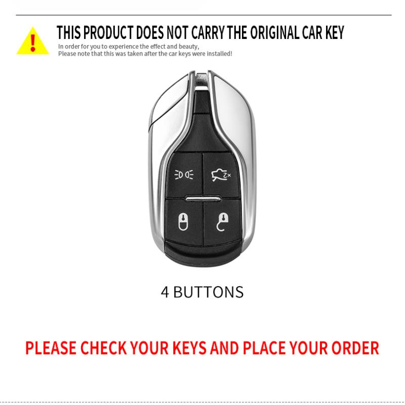 Metal Car Key Cover Fob Case Shell For Maserati Levante Ghibli Quattroporte Gt Granturismo Grancabrio Keychain Accessories
