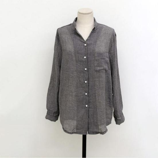 Ženy Košile s klopou Dlouhý rukáv Topy Volný střih Jednořadá záplata Kapsa Tenká Neformální košile Pracovní oblečení