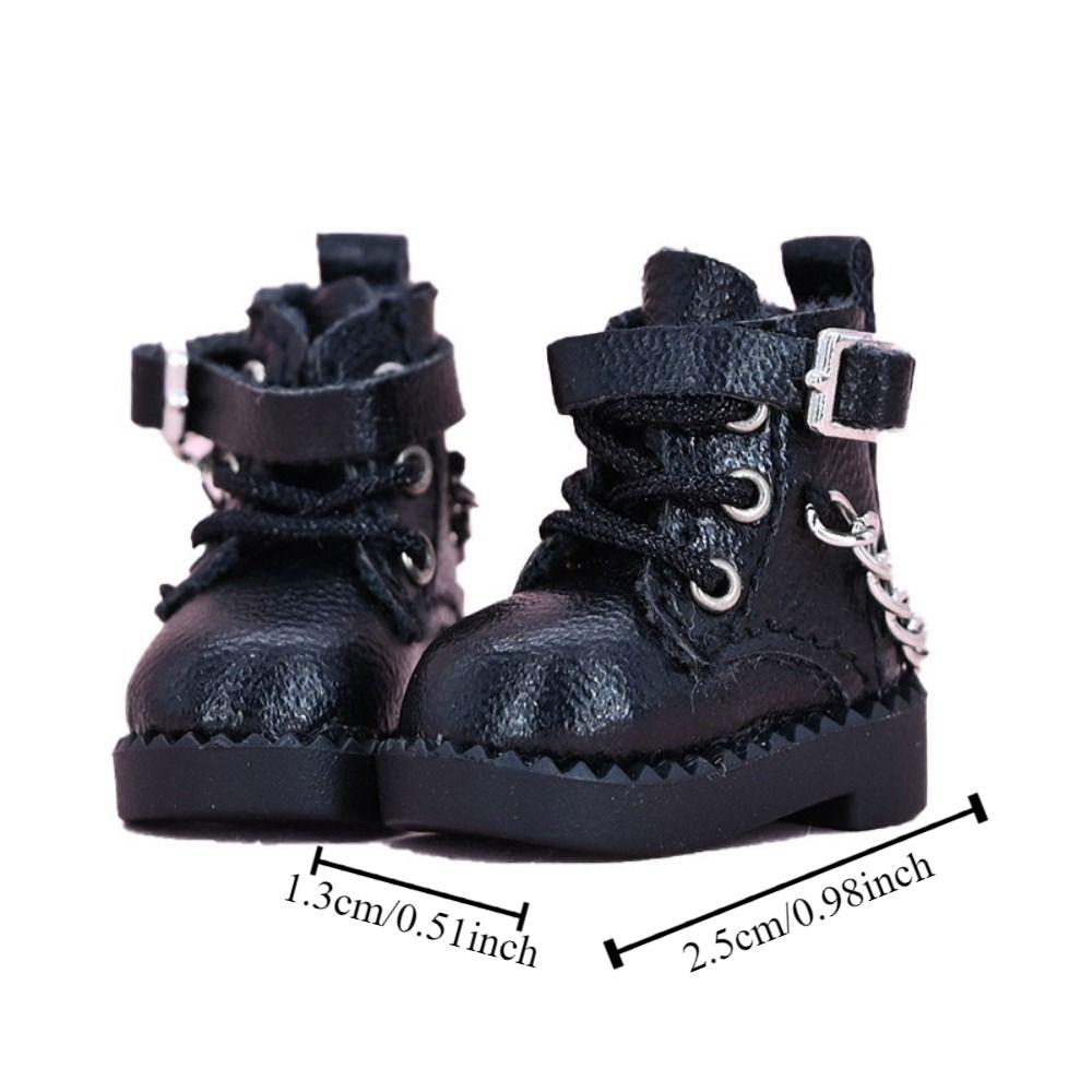 1 Pair Mini OB11 Doll Shoes Chain Boots 1/12 Bjd Doll Shoes Cute Bjd Doll Chain Shoes  Kids Gifts
