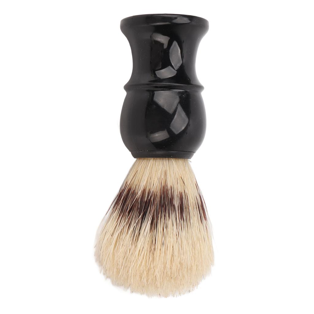 Shave Brush Men Small Portable Black Curved Handle Foaming Beard Cleaning Brush for Home Salon Travel