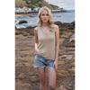 Summer Women's V-Neck Solid Colour Backless Knit Tie Small Tank Top