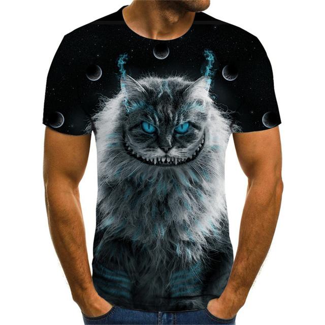 Streetwear T-shirt Stampa 3D Pugilato Creativo Divertente Gatto Carino Estate Uomo Girocollo Manica Corta Comoda Casual Personalità