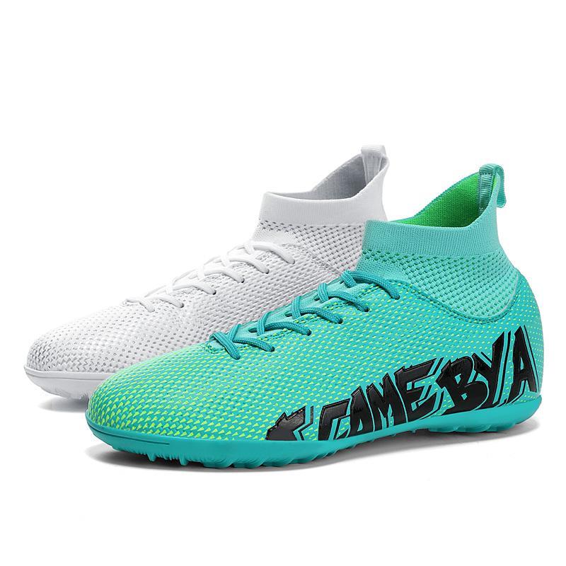 Football Shoes 31-48 Men's High-top Football Shoes Rubber Short Nail Youth Sneakers Football Training Shoe Art Makeup Lawn Children Football Boots