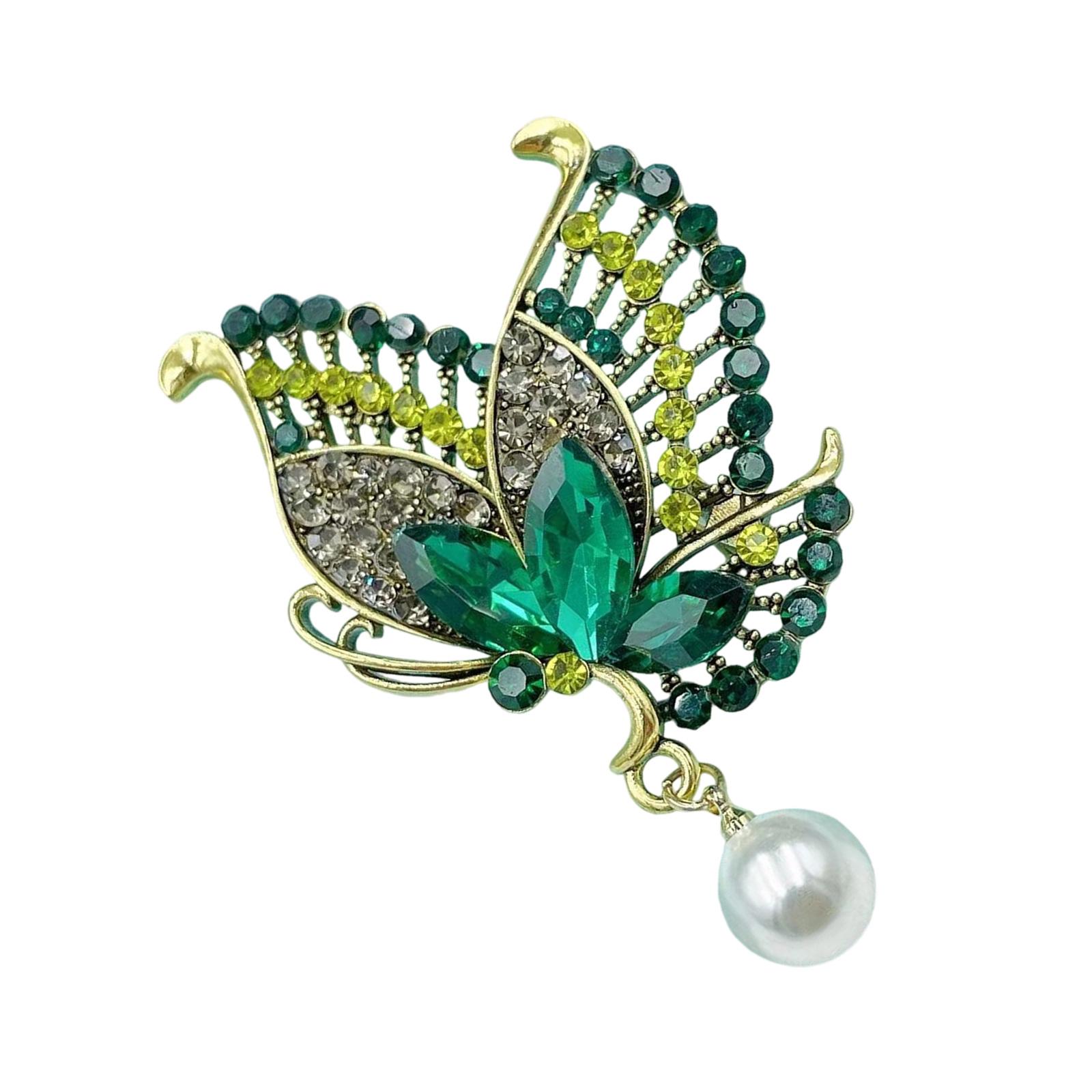 

Exquisite Crystal Butterfly Brooch Colorful Rhinestones Animal Breastpin Clothing Accessories for Evening Gatherings