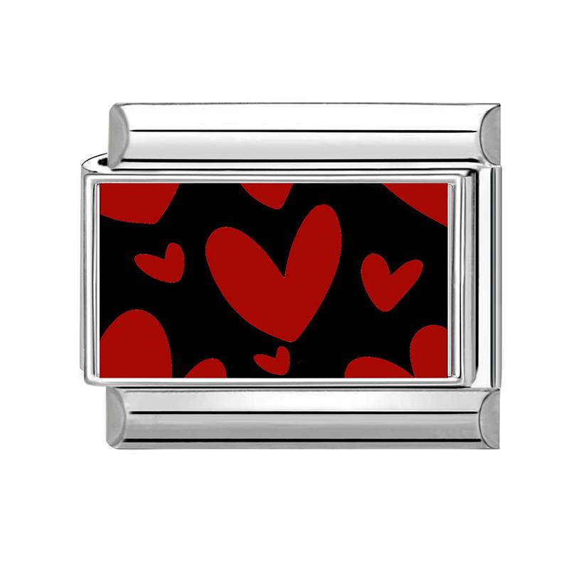Modisches Personalisierbares DIY Rote Farbe Italienisches Charm-Armband Blume Katze Auto Herz Ziffer 9 Perle 9mm Armband Edelstahl Schmuck