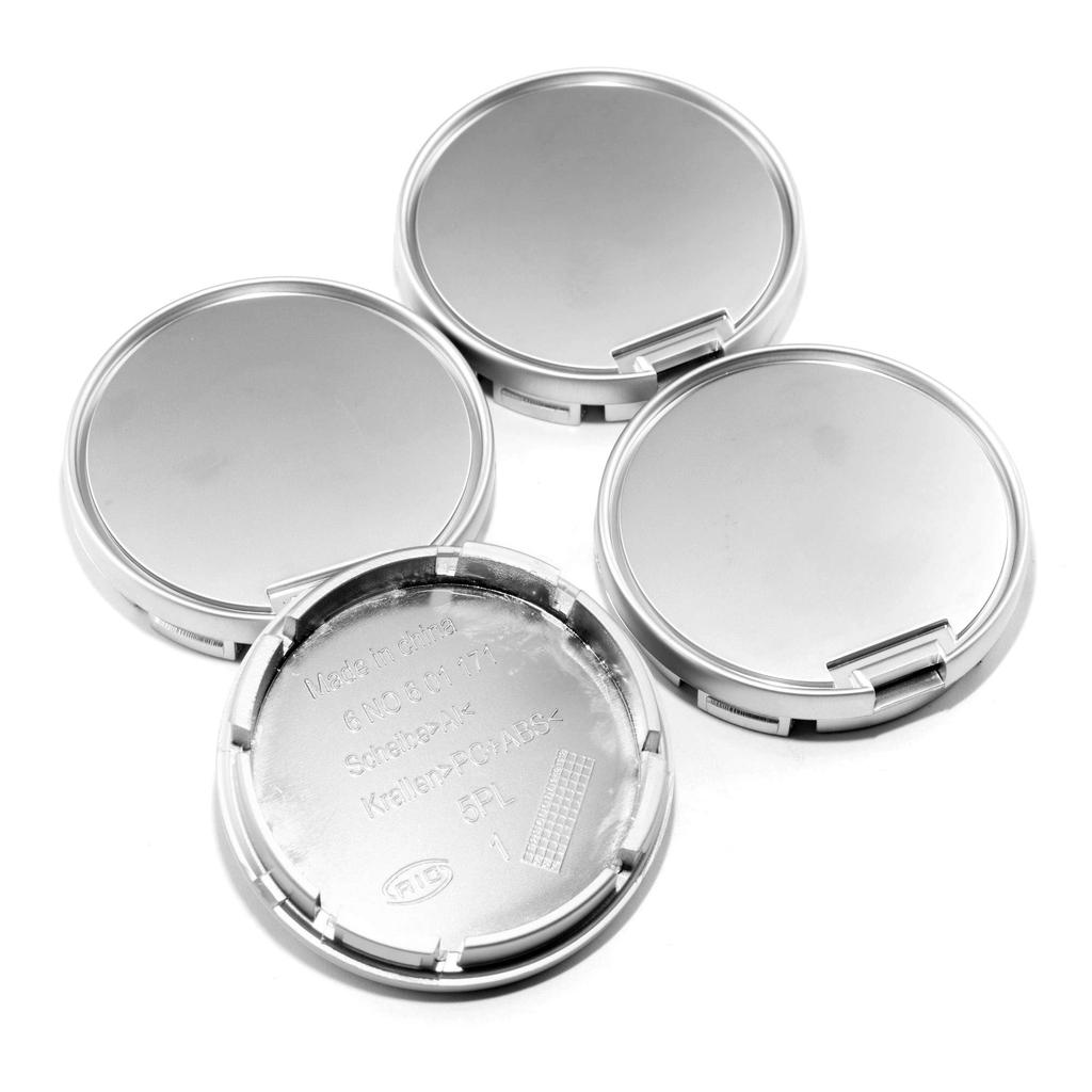 4pcs Outer Diameter 56mm Inner Diameter 52mm Pearl Chrome ABS Car Wheel Center Hub Cap