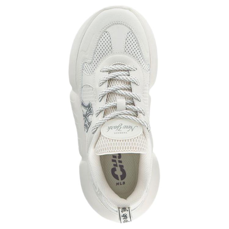 MLB New York Yankees Soft And Comfortable Slip Resistant Abrasion Resistant Low top Chunky Sneakers Unisex White 3ASHS025N-50WHS