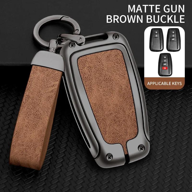 

Zinc Alloy Leather TPU Car Remote Key Bag For Toyota Highlander Camry Corolla RAV4 Prado 2018 2020 2021 2010. 22 Accessories