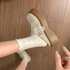 Retro French white thick-soled light-mouth cool single shoes women's summer 2025 new models with skirts to increase the height of round-head Mary J