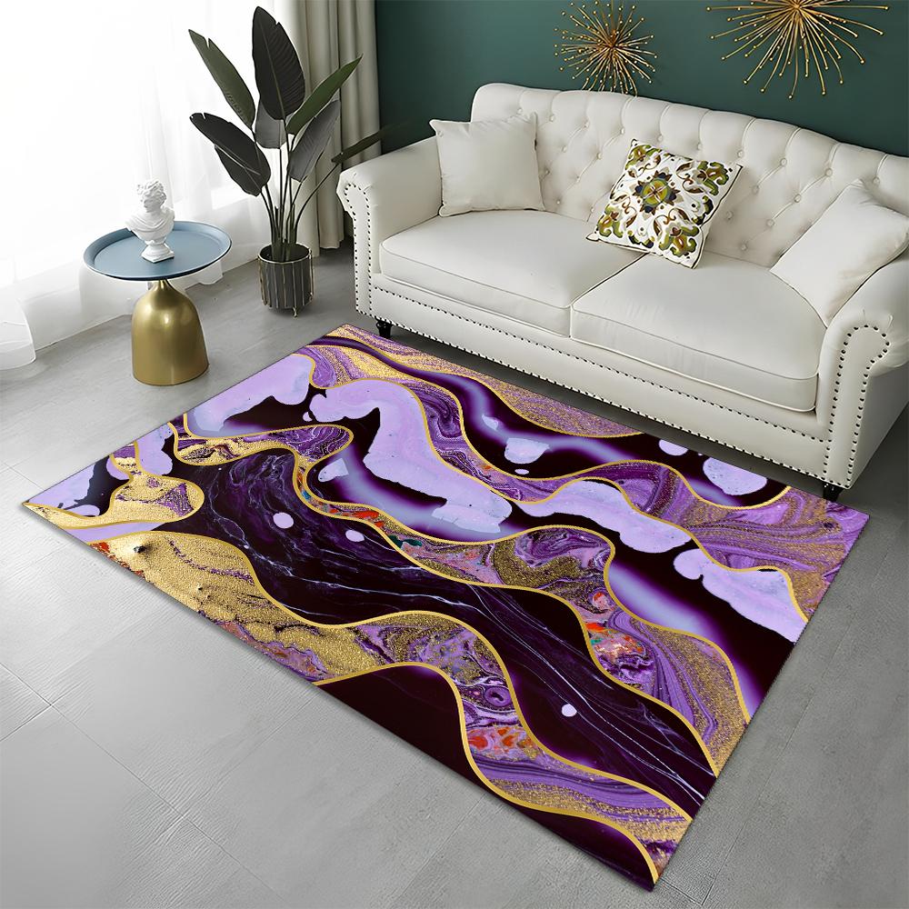 3D Χρώμα Υπέροχο Χρυσό Σκανδιναβικό Μάρμαρο Χαλί για Σπίτι Σαλόνι Υπνοδωμάτιο Καναπές Διακοσμητικό Πατάκι Πόρτας, Παιδικό Χαλί Αντιολισθητικό Πατάκι Δαπέδου