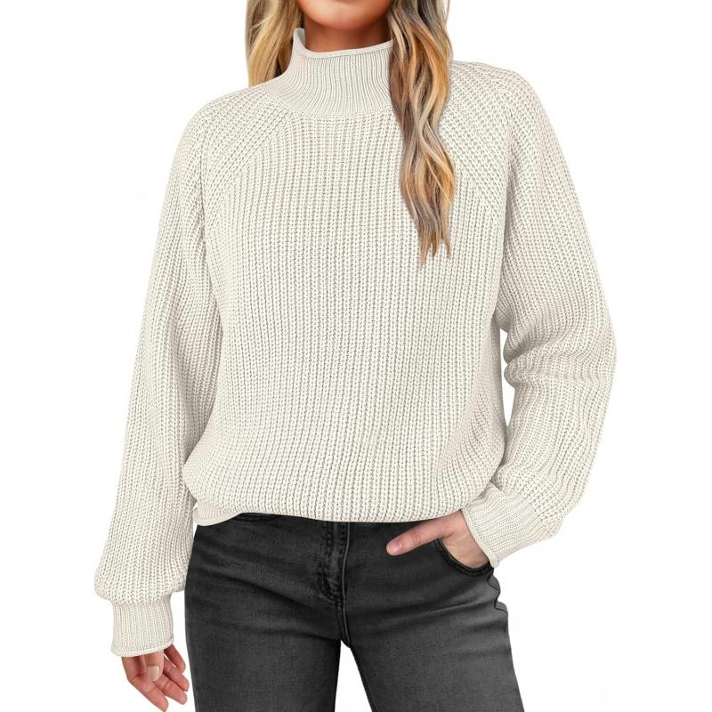Autumn Winter New Solid Color Pullover Turtleneck Knitted Sweater Long Sleeve Women's Clothing