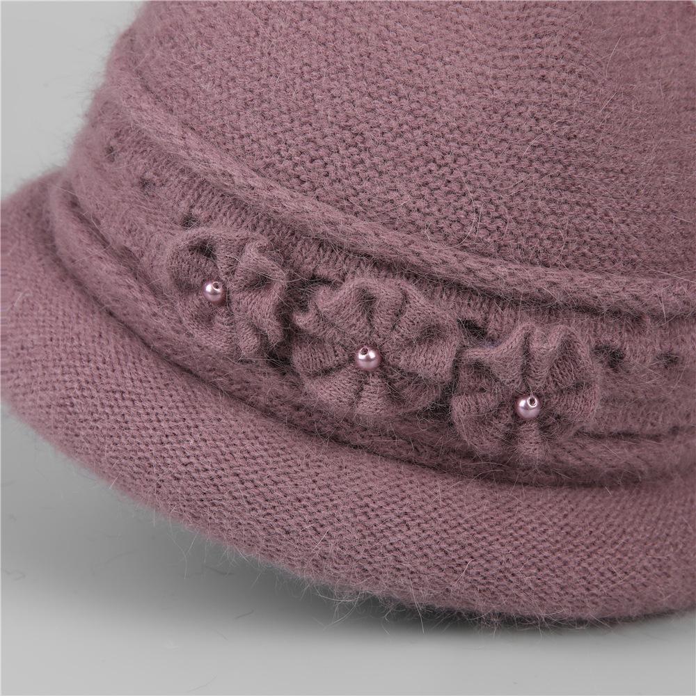 Winter the Elderly Hat Female Grandmother Wool Hat Piled Thick Mother Cotton Hat Old Lady Cold Ear Protection Old Man Hat