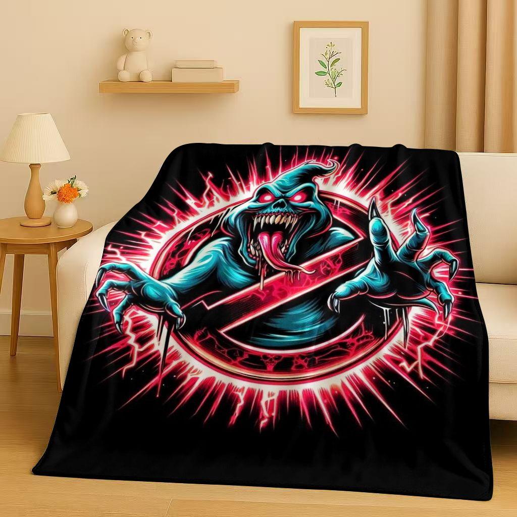 3D Horrorfilm G-Ghostbusters Cartoon Flanelldecke, Ultraweiche Warme Plüschdecke für Zuhause Schlafzimmer Bett Sofa Abdeckung Büro Kinder