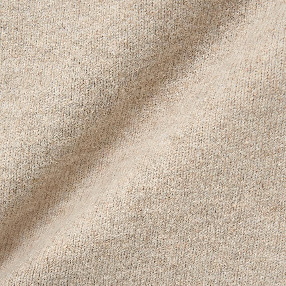 NOIRER FOR WOMAN Two-Way Off-Shoulder V-Neck Knit (Sand Beige)