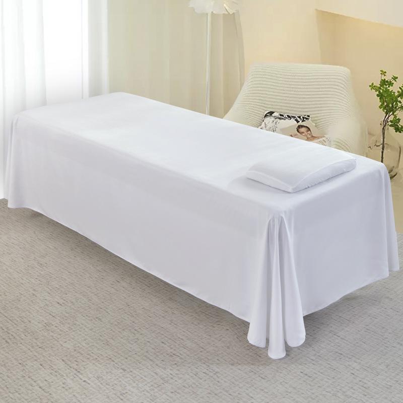 Lenzuolo sotto con angoli in cotone morbido e delicato sulla pelle, con foro centrale - Design minimalista per centri massaggi