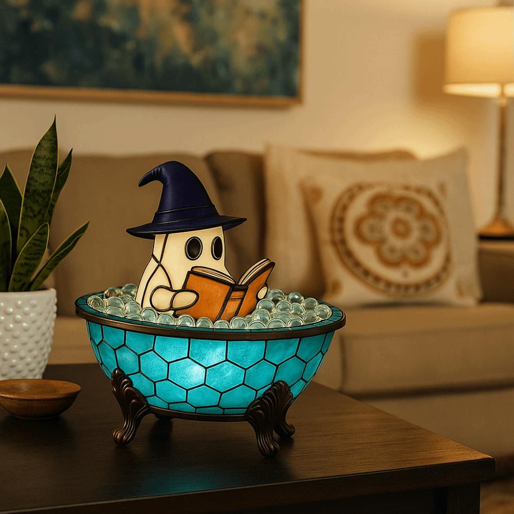 Soft Color Change Ghost Bubble Bath Lamp Resin Halloween Ghost Night Light  Indoor