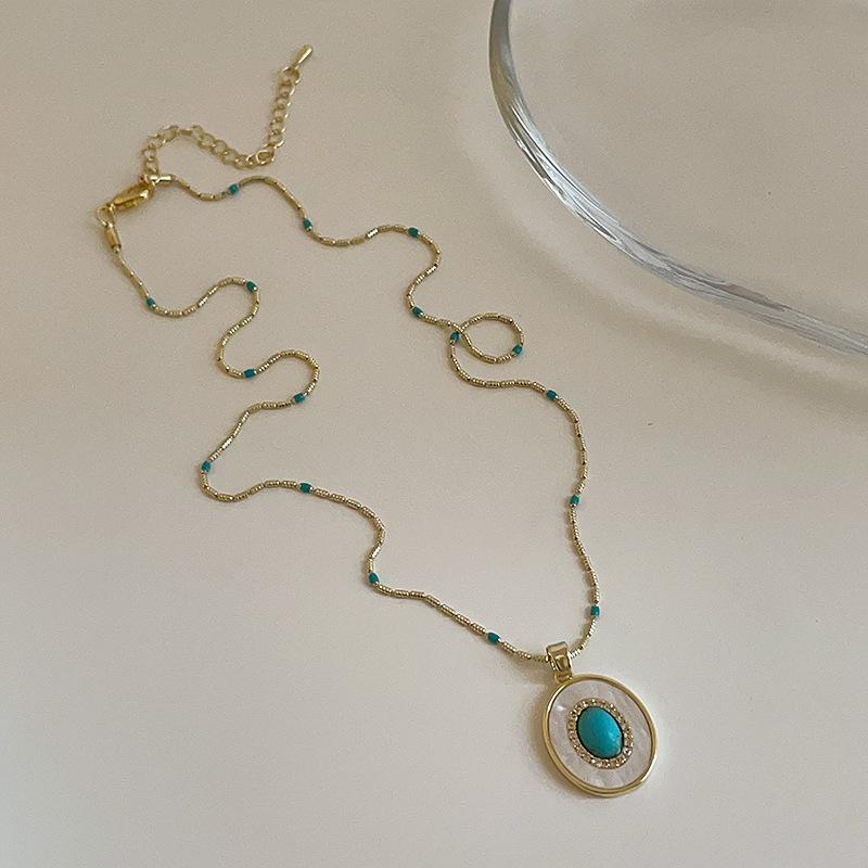 Turquoise Pearl Layered Necklace: Retro, Elegant, Versatile Choker for Women