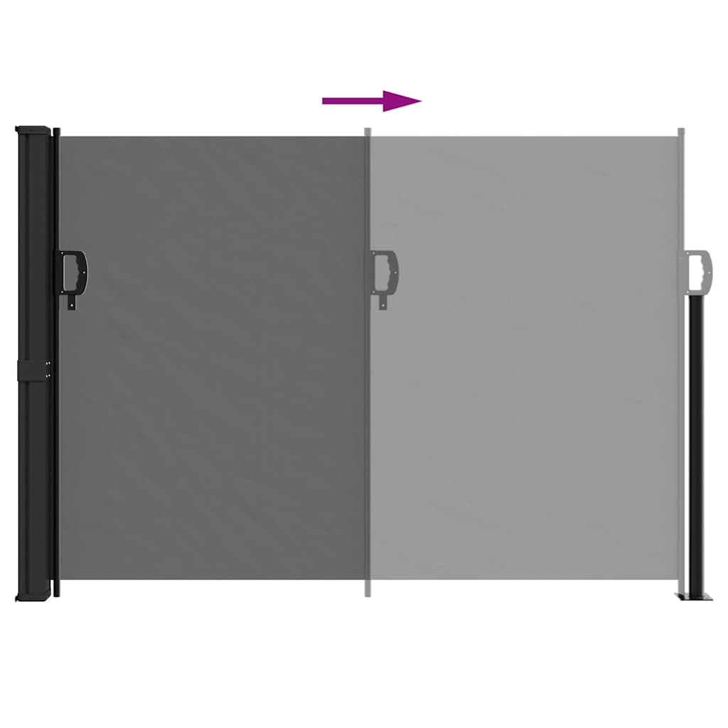 Retractable Side Awning Black 140 X 500 Cm