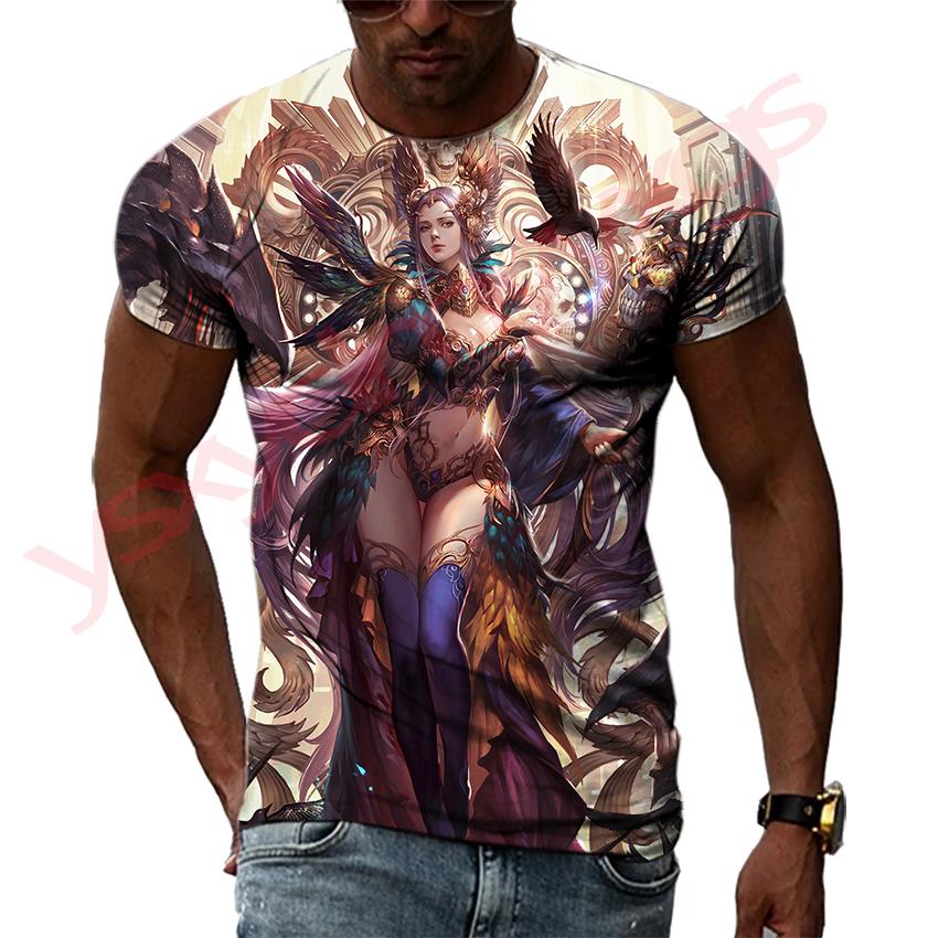 Japanese Cartoon Anime Magic Sexy Witch Men and Women T-Shirt HD 3D Printing Hip Hop Harajuku Tees Round Neck Short Sleeve Tops