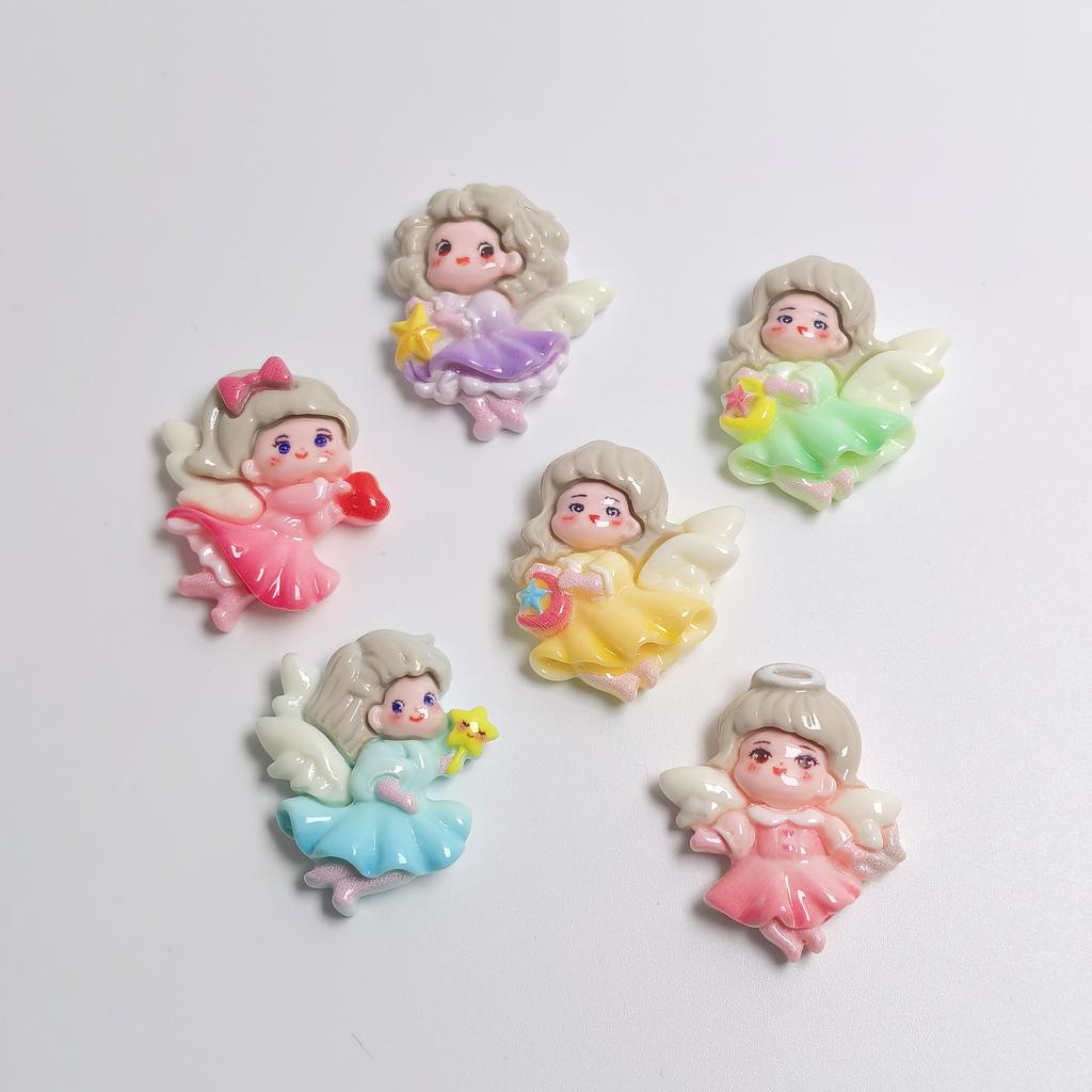 New Fashion 100Pcs/Bag Lovely Mini Winged Angel Girls Flatback Resin Cabochons For Scrapbooking Phone Case Decoration DIY