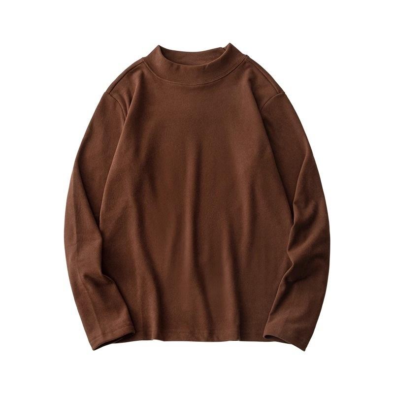 Velvet Base Shirt For Men Autumn And Winter Warm Long Sleeved Top Light And Warm Inner Layer Base T-shirt