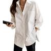 Women White Shirt Cotton  Spring Autumn Vintage Ladies Tops Long Sleeve Casual Turn-down Collar Women's Loose Blouses