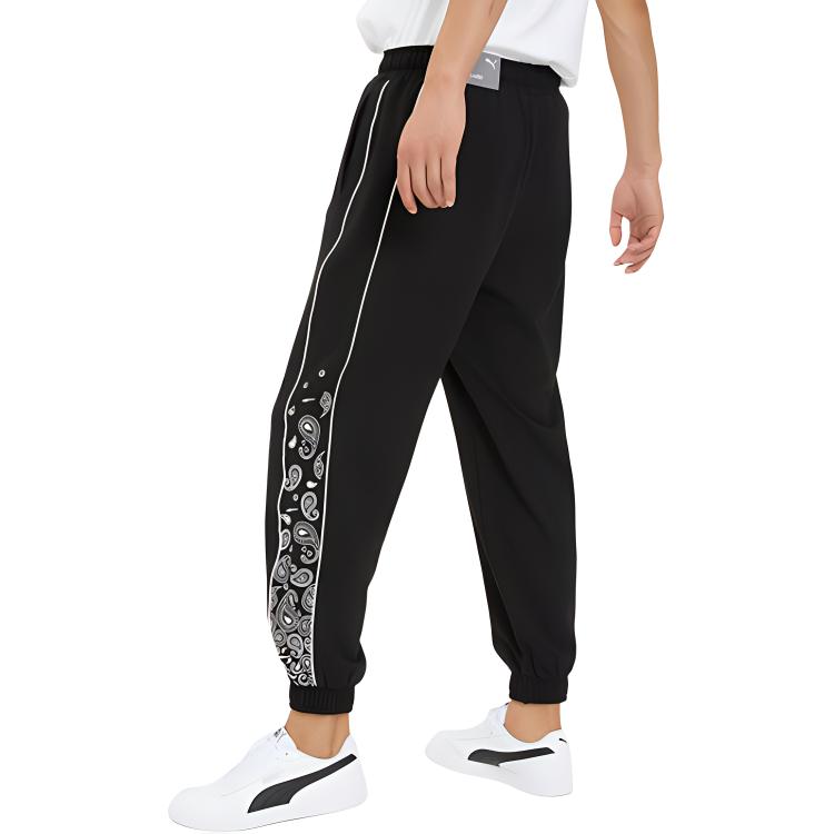 Puma Düz Şerit Baskılı Desenli Dış Mekan Spor Pantolonu Unisex Alt Siyah 539524-01