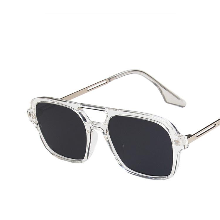 Doppelbügel Hohl Retro Konkav Sonnenbrille Quadratische Rahmen Sonnenbrille Modekleidung Outdoor Wandern Reitbrille Business Casual