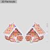 2D Flat 4-Pairs Cute Christmas Candy House Gnome Acrylic Dangle Earrings Festive Party Jewelry, Perfect Holiday Gift for Women