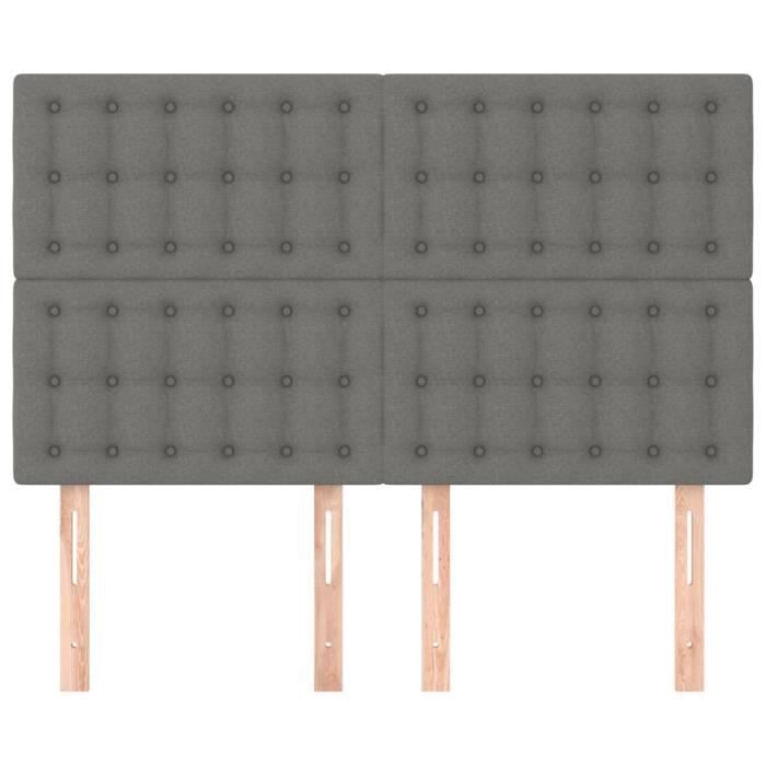 VidaXL Headboards 4 Pcs Dark Grey 72x5x78-88 Cm Fabric3116765