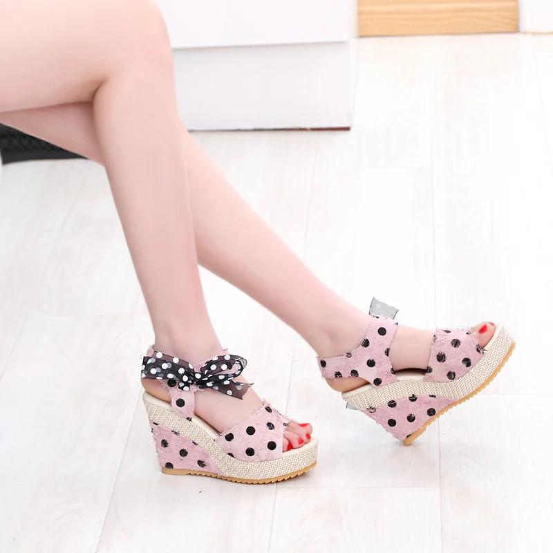 Fashion Wedges Heel Mesh Footwear Wholesale New Breathable Fashion Sandals for Women Vintage Summer Sale Asian Size Original Woman Shoes