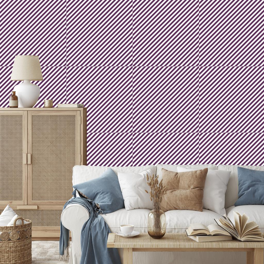 Wallpaper Stripes purple, purple background for living room and bedroom 50x1000