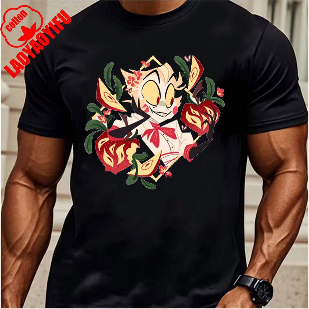 Hazbin Hotel Lucifer 2025 T-Shirt Comfortable Personality High Quality Cotton Tops Two-dimensional Nostalgia Retro Unique