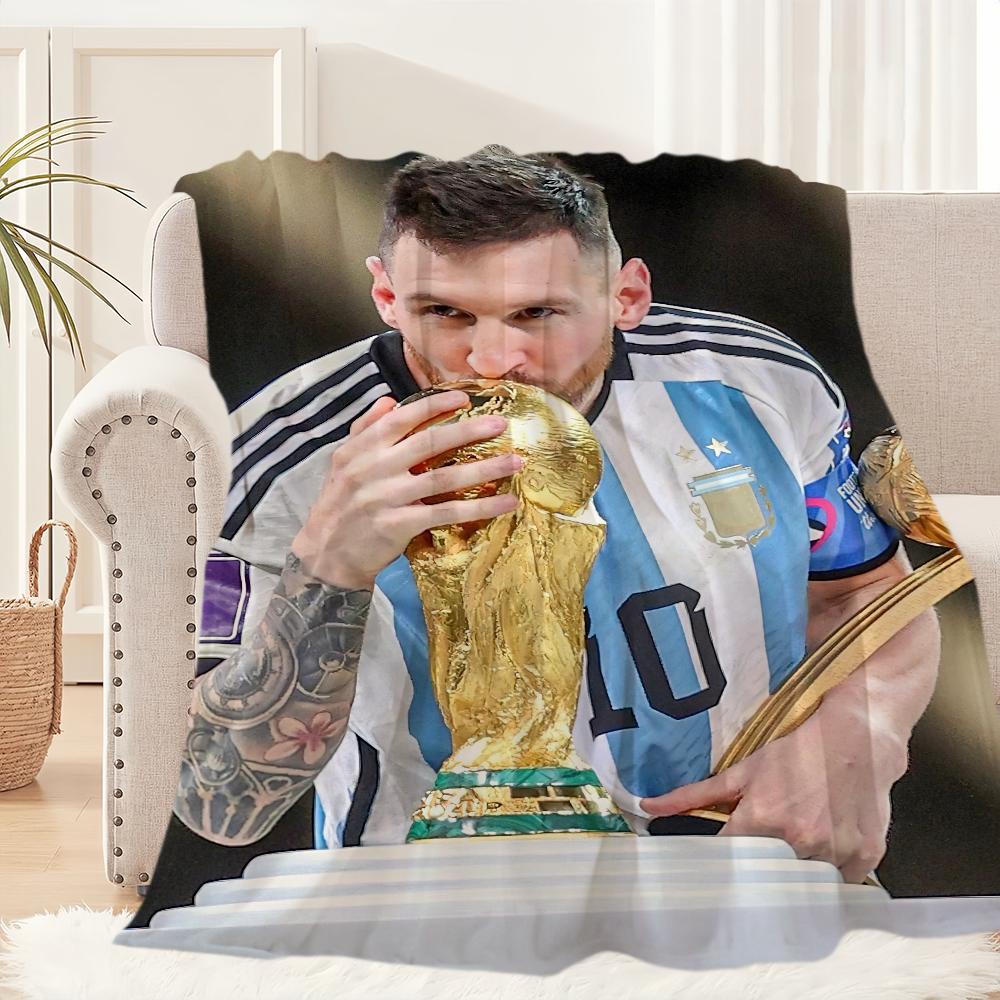 Football Superstar Blanket Plush Nap Sofa rug for Cool-M-Messi-s Living Room Warm Office Bedroom Birthday Home Travel Kid Gifts