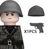 MOC WK2 Italienische Soldaten Figuren Bausteine Italien Armee Infanterie Offizier Waffen Pistole Umhang Helme Panzerkanone Steine Spielzeug