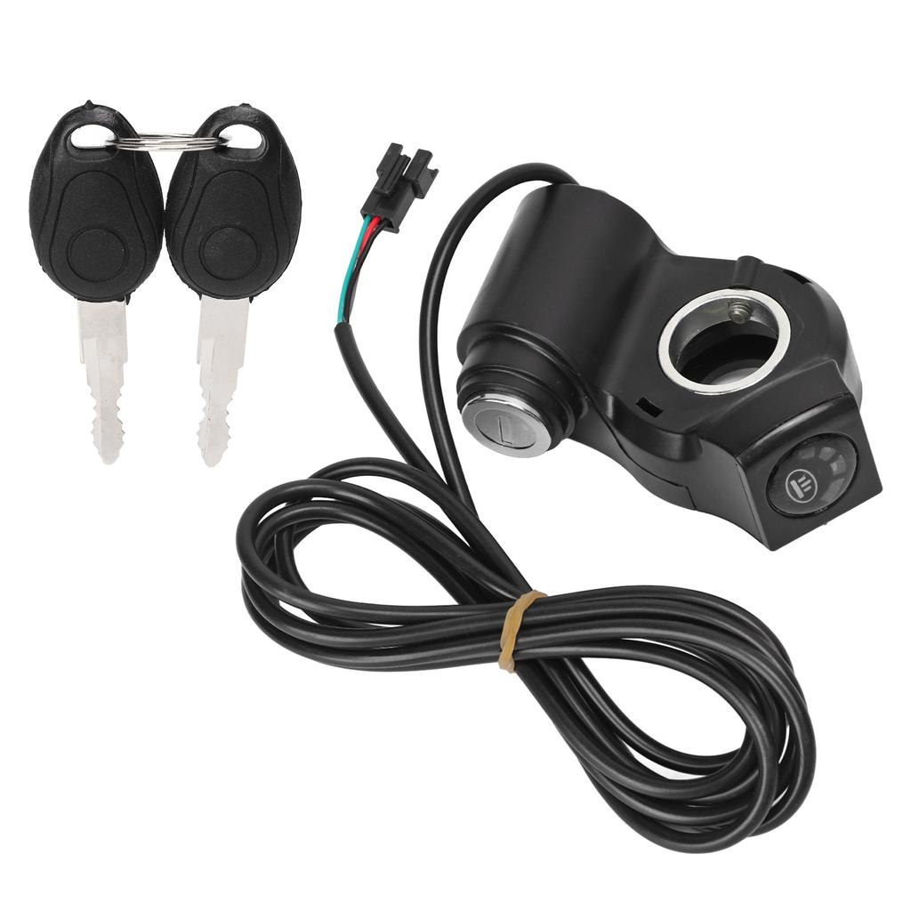 Poignée Accélérateur Vélo Électrique 4 Lumières Verrouillage Vitesse Poignées Accélérateur Tournantes avec Clés pour Modification Vélo Électrique 48V SM