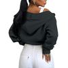 Women's Color Zipper Crop Hooded Jacket