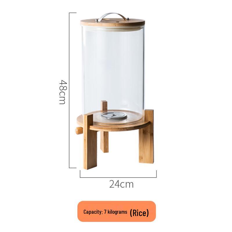 High Borosilicate Glass Rice Dispenser with Valve