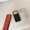 Jednobarevná kožená péřová bunda Pouzdro na telefon proti pádu pro iPhone 14/13/Apple 17/16/15 Pro Max