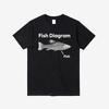 Fish Pattern Printed Roundneck Cotton ShortSleeved TShirt Loose Fit Versatile Suitable for Both Men and Women