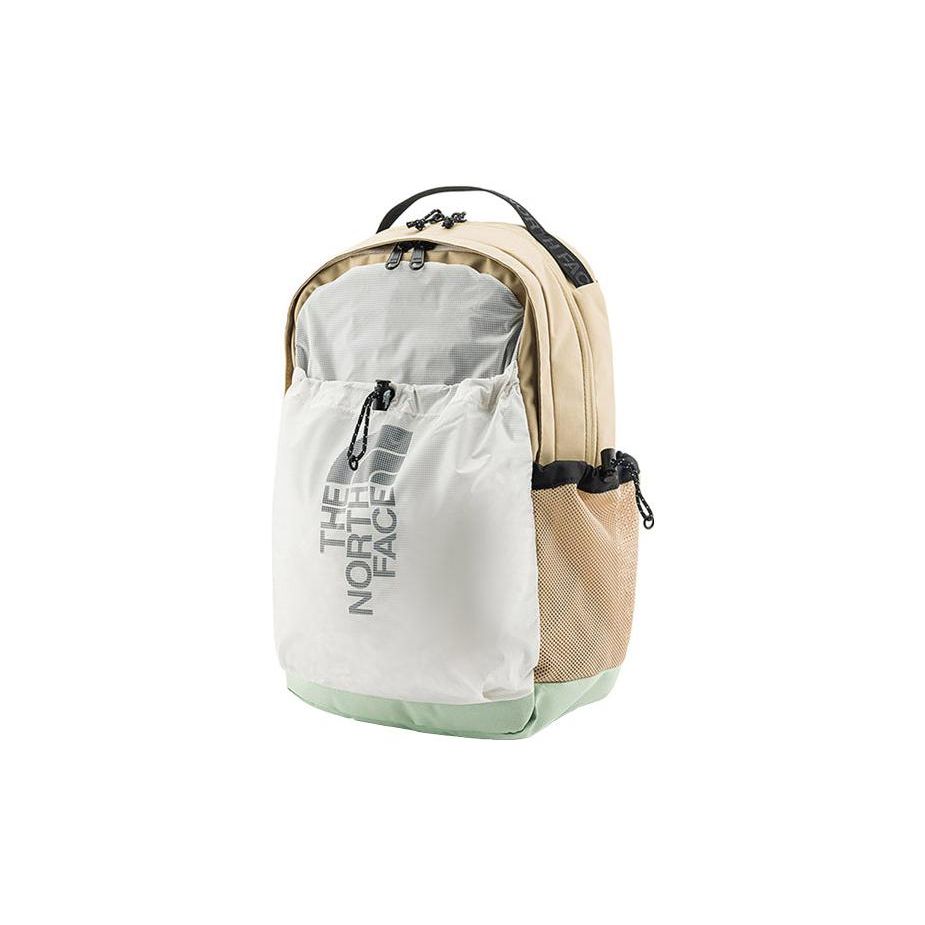 The North Face 19L Sports Leisure Hiking Backpack Outdoor Bag Unisex Backpack White Beige Green NF0A52TB-OKZ White/Beige/Green
